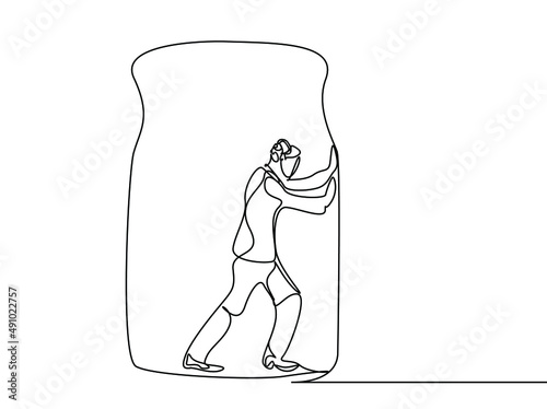 a person trapped in a bottle. psychology of people with bad habits and addictions. difficult processes in business life.
