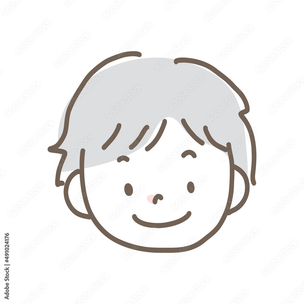 Illustration of young man, dad's face separately Illustration of young man, dad's face separately