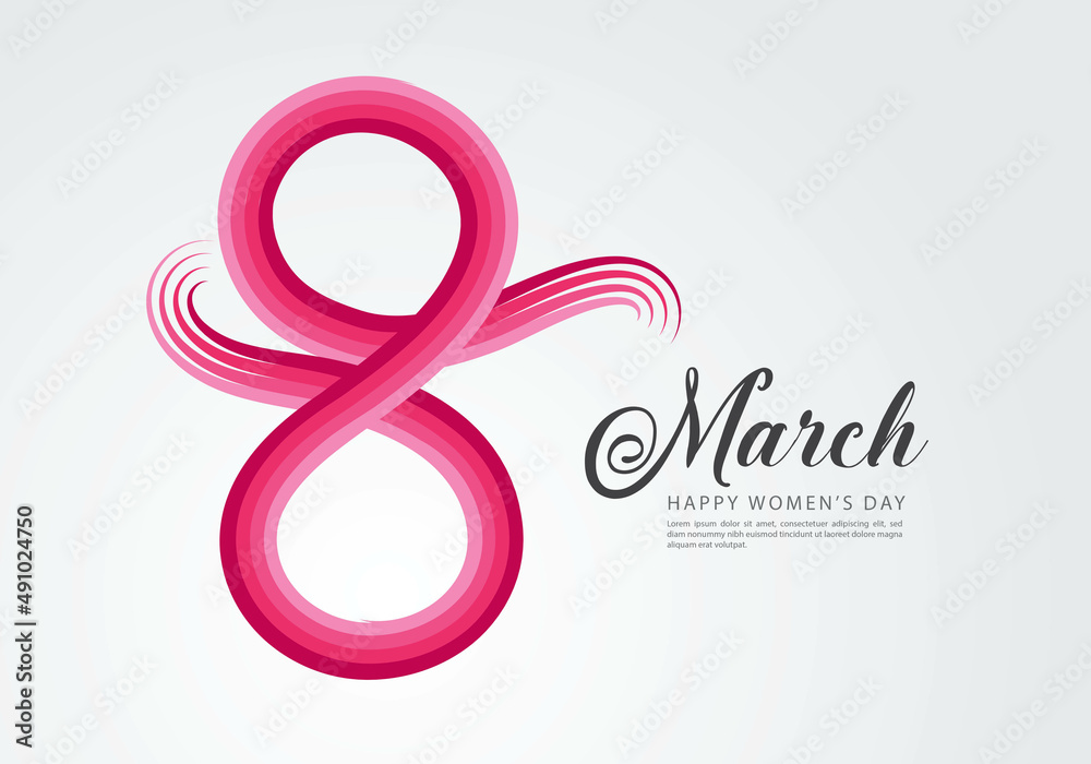 8 March Happy Women's day vector greeting card, 8th, Number 8 in pink line vector. web banner, Banner template, flyer, cards and invitation, poster 8 March Happy Women's day vector greeting card, 8th, Number 8 in pink line vector. web banner, Banner template, flyer, cards and invitation, poster