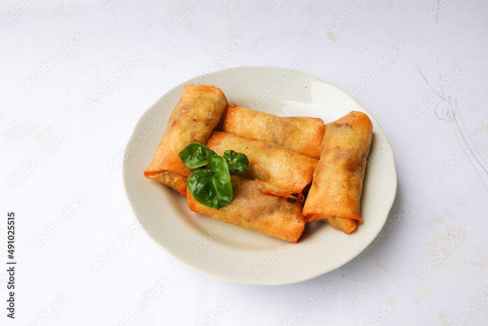 "Lumpia or lunpia, is traditional spring roll skin snack from Semarang