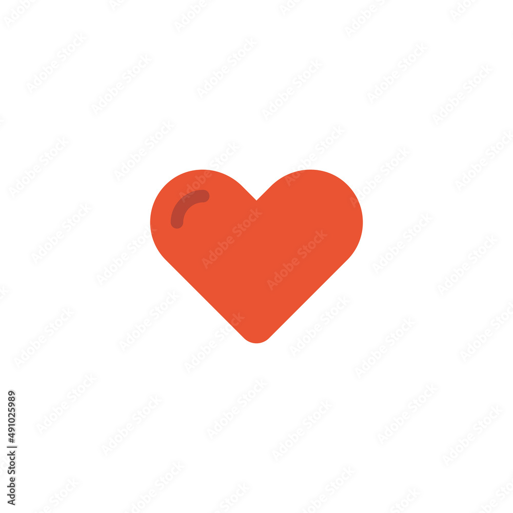 Red heart icon on white background