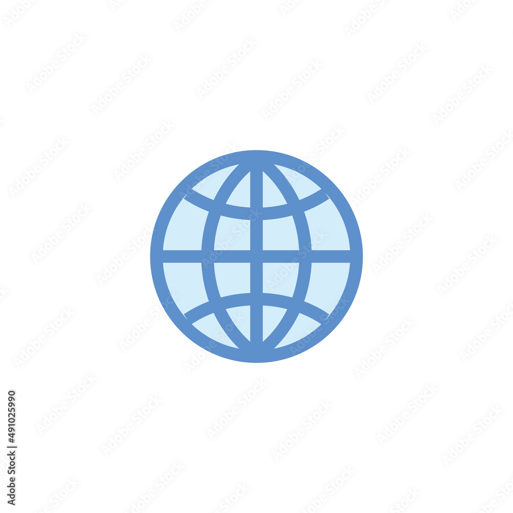 Blue earth icon on white background Blue earth icon on white background
