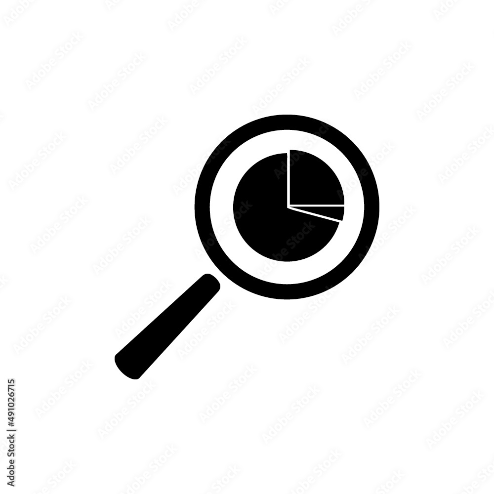 Magnifying glass profit icon. Business research icon isolated on white background Magnifying glass profit icon. Business research icon isolated on white background