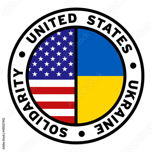 Round United States Ukraine Solidarity Flag Clipart