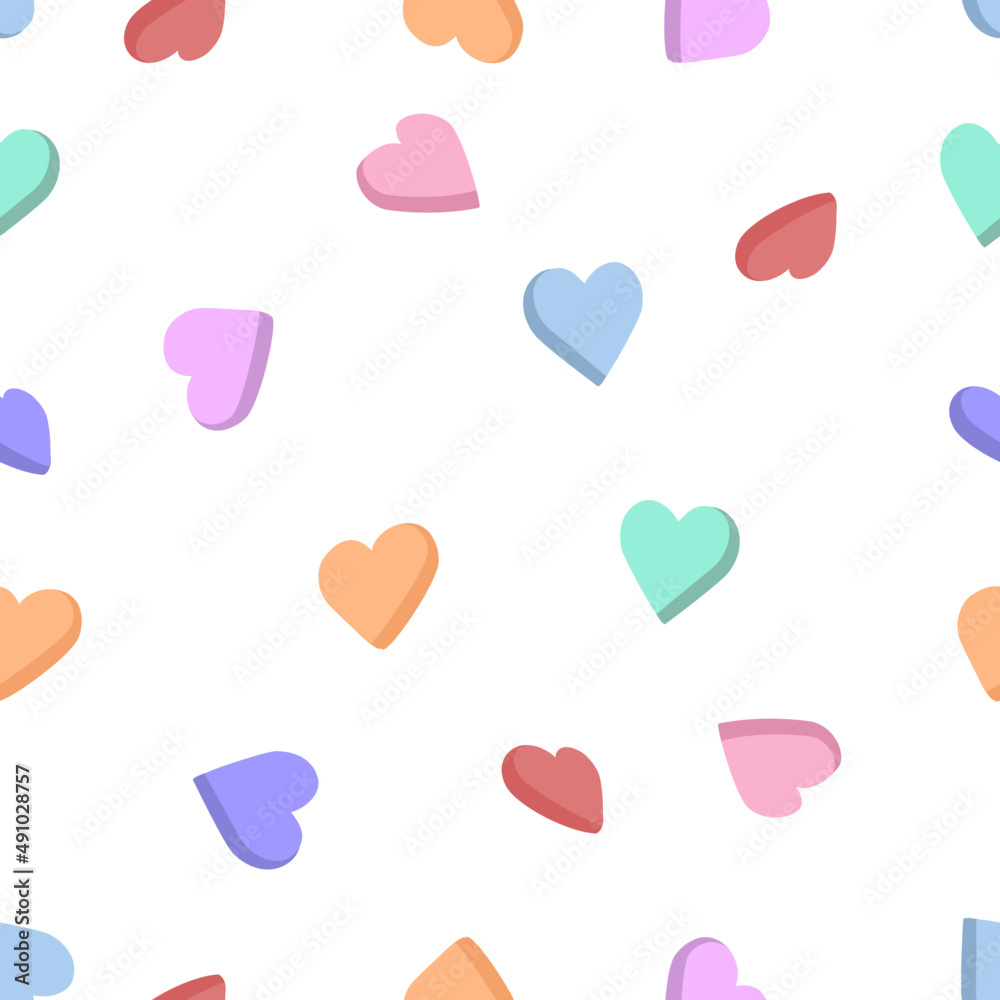 cute seamless pattern of candy hearts. Sweets for Valentine's Day