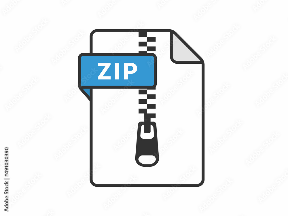 圧縮したzipファイルのアイコンイラスト Stock Vector Adobe Stock