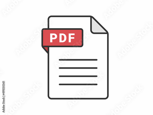 PDFの拡張子ファイルのアイコンイラスト