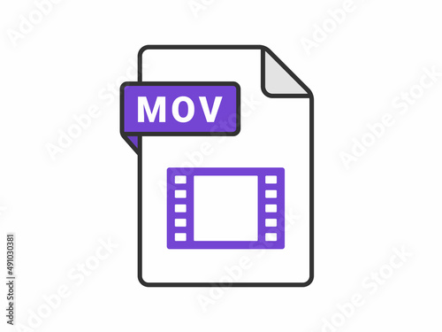 MOVの拡張子ファイルのアイコンイラスト