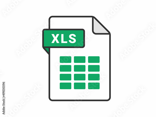 XLSの拡張子ファイルのアイコンイラスト