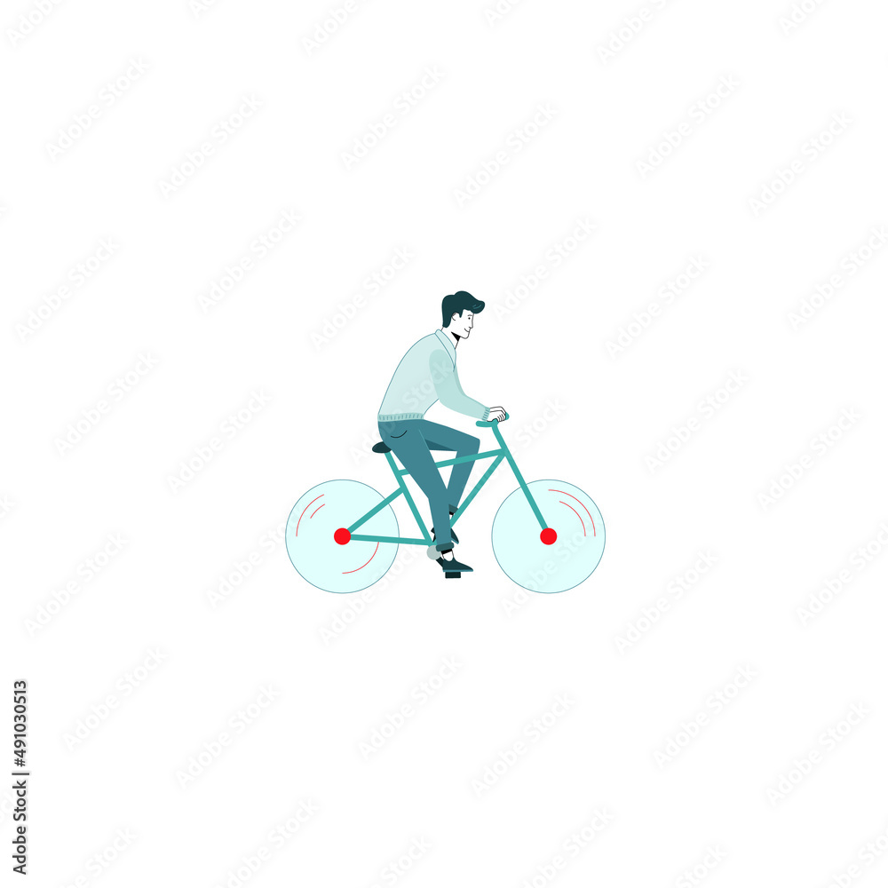 Man Ride Bicycle