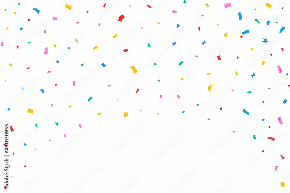 Confetti vector illustration for festival background. Red, green, golden, blue confetti on transparent background. Confetti falling on transparent background. Event and party celebration element. Confetti vector illustration for festival background. Red, green, golden, blue confetti on transparent background. Confetti falling on transparent background. Event and party celebration element.