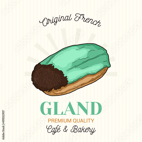 Gland French Pastry Vector Emblem Logo Template photo