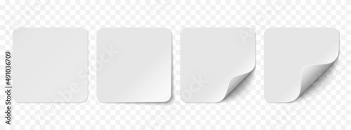 Obraz na płótnie Vector white realistic paper stickers isolated on white background