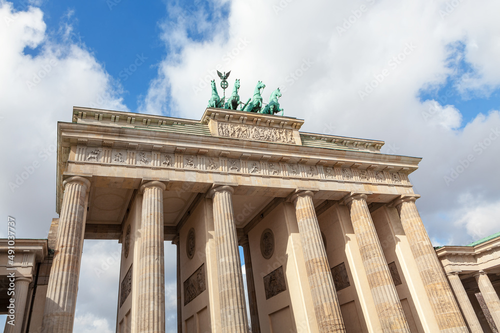 Berlin Brandenburg Gate . City gate with Doric columns . Famous landmark of Germany