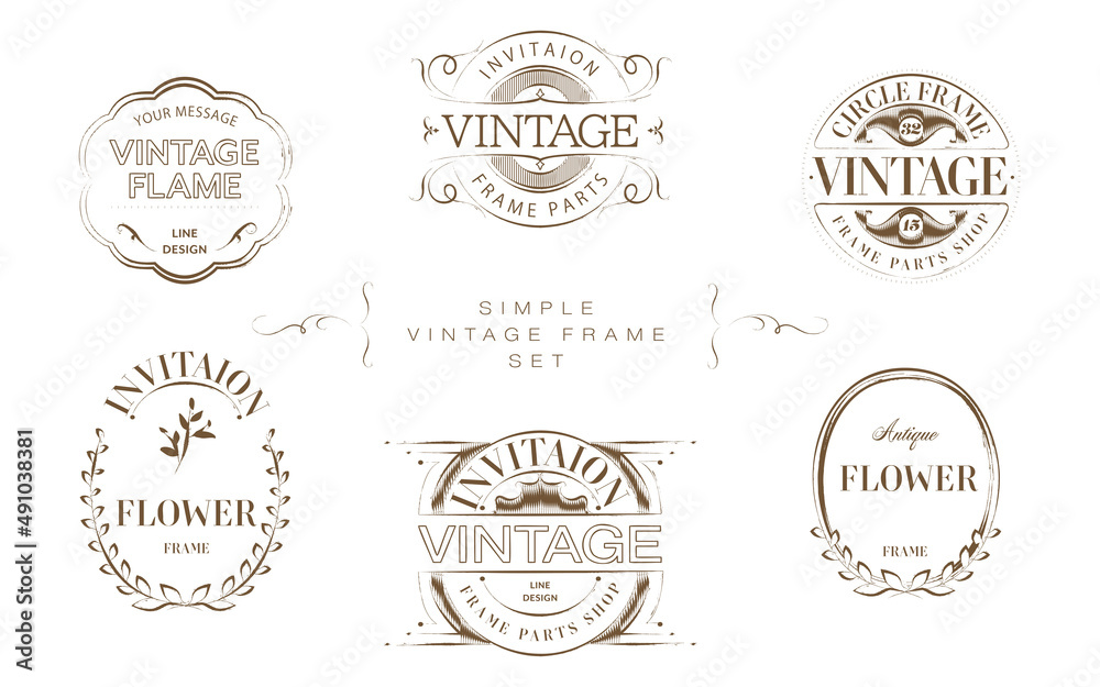 Obraz premium Vintage frame paint label set