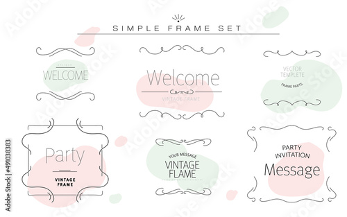 Vintage frame simple set