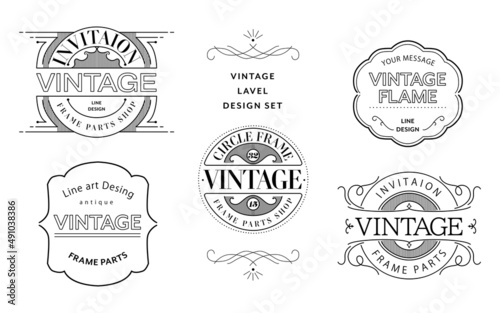 Vintage frame stylish label set