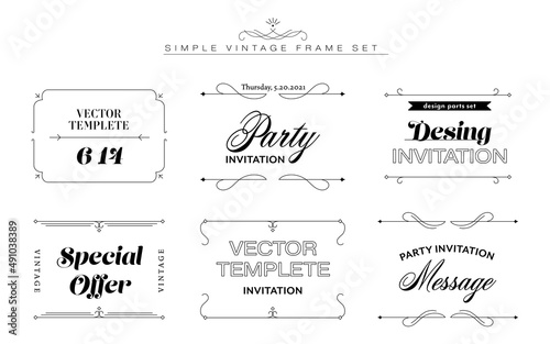 Vintage frame simple set