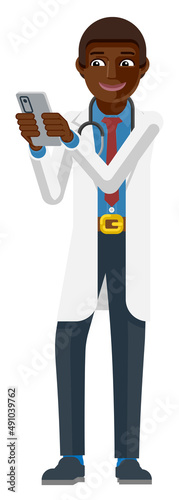 Doctor Holding Mobile Phone...