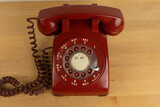 A vintage rotary telephone