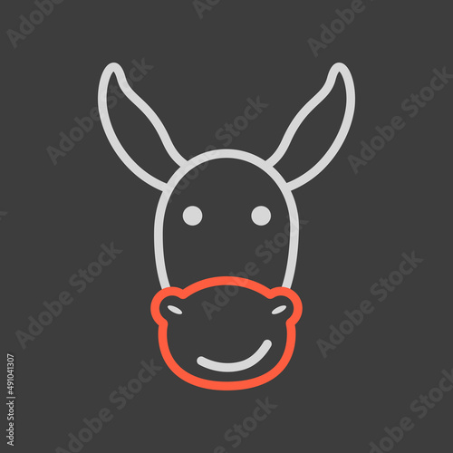 Donkey icon. Farm animal vector illustration