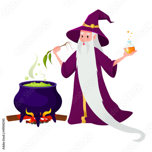 Cartoon wizard character