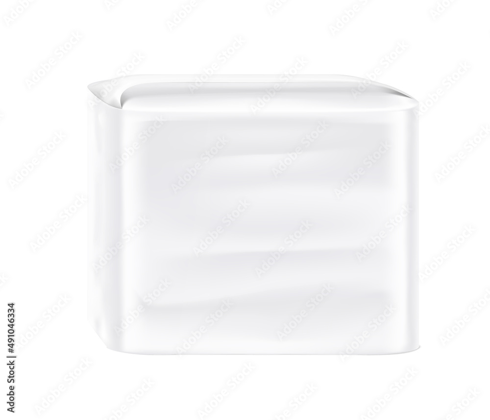 Stand bag with handle mockup. Vector illustration isolated on white background. Ready for your design. Suite for the presentation of diaper, wet wipes, foods, household, etc. EPS10. Stand bag with handle mockup. Vector illustration isolated on white background. Ready for your design. Suite for the presentation of diaper, wet wipes, foods, household, etc. EPS10.