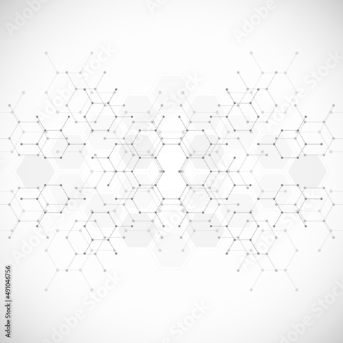 Abstract design element with geometric background and hexagons shape pattern