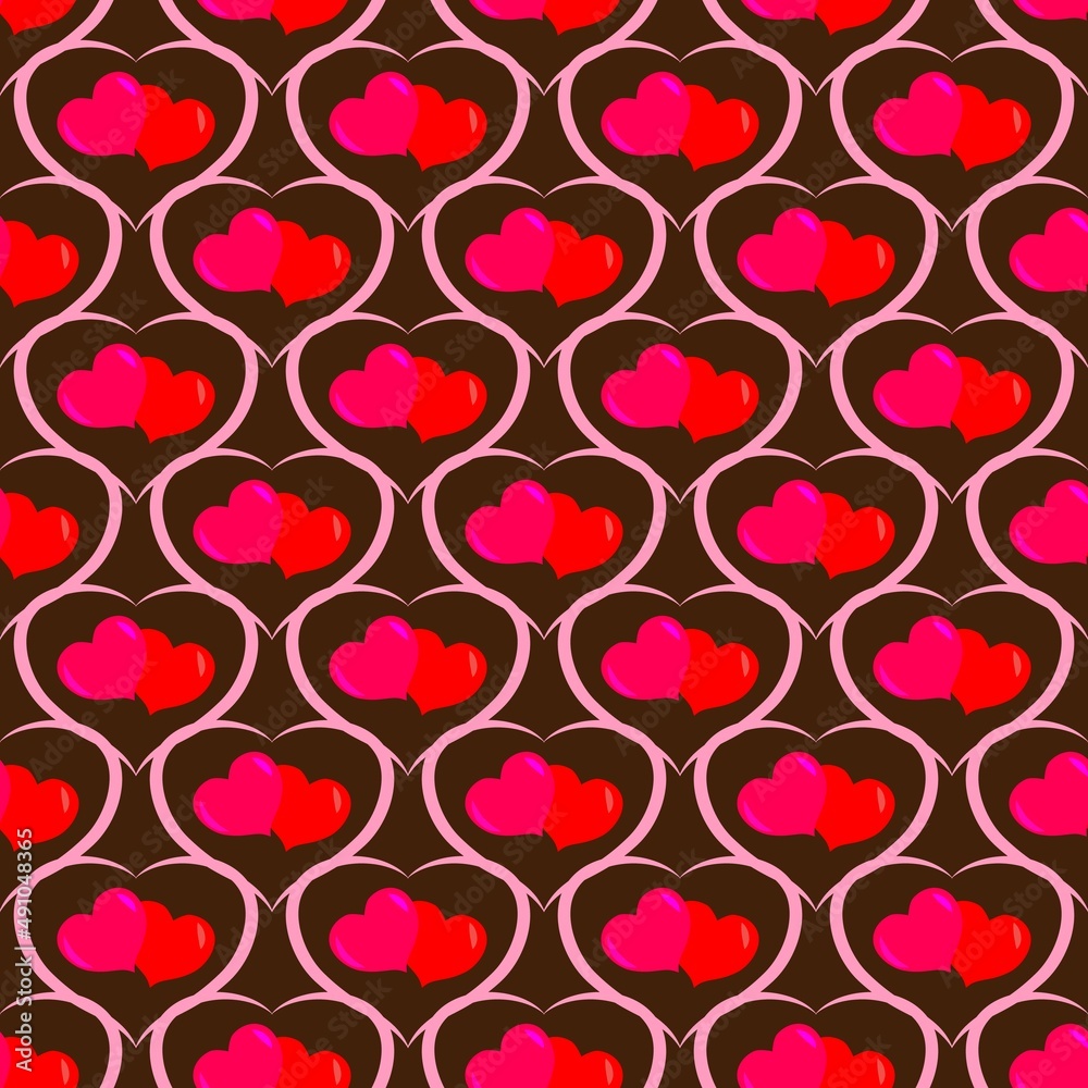Abstract pattern two heart in heart on brown Abstract pattern two heart in heart on brown