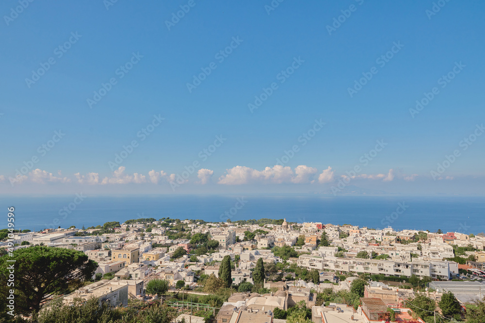 Landscape on the island of Capri Italy beautiful sea and sky and beautiful nature         