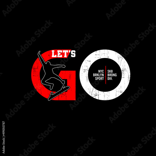 skateboarding, Brooklyn,NYC freestyle action, typography graphic design, for t-shirt prints, vector illustration
