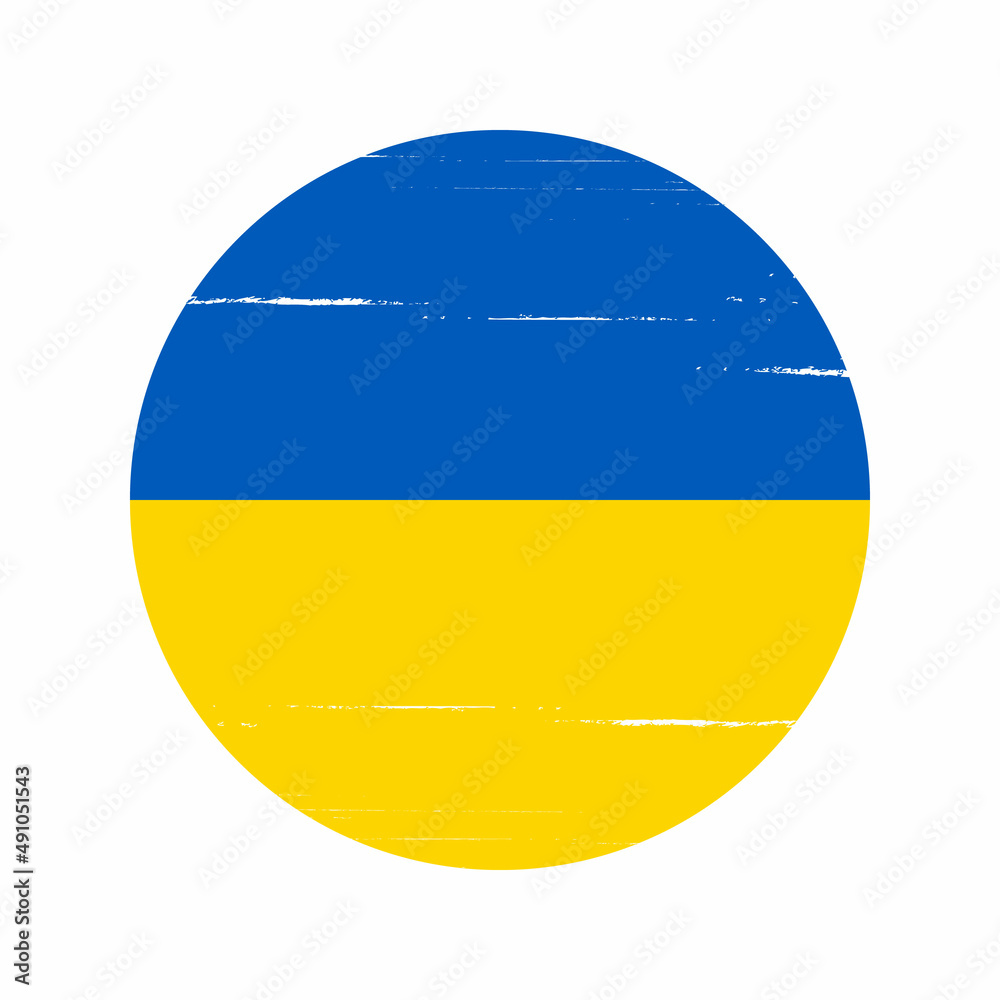 Ukraine Flag Circle shape Painted Brush Vector illustration. Concept  Circle shape Brush illustration Ukraine flag