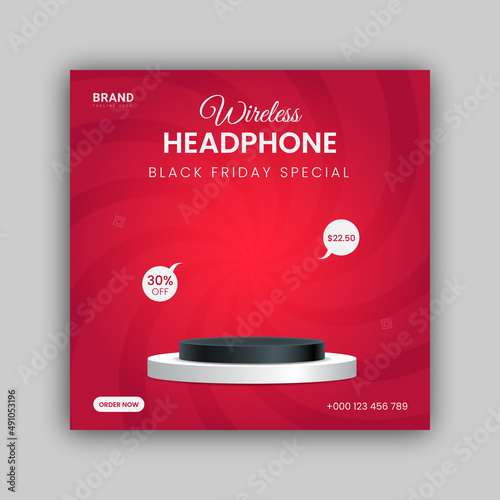 Social media post design for black friday sale or product sale