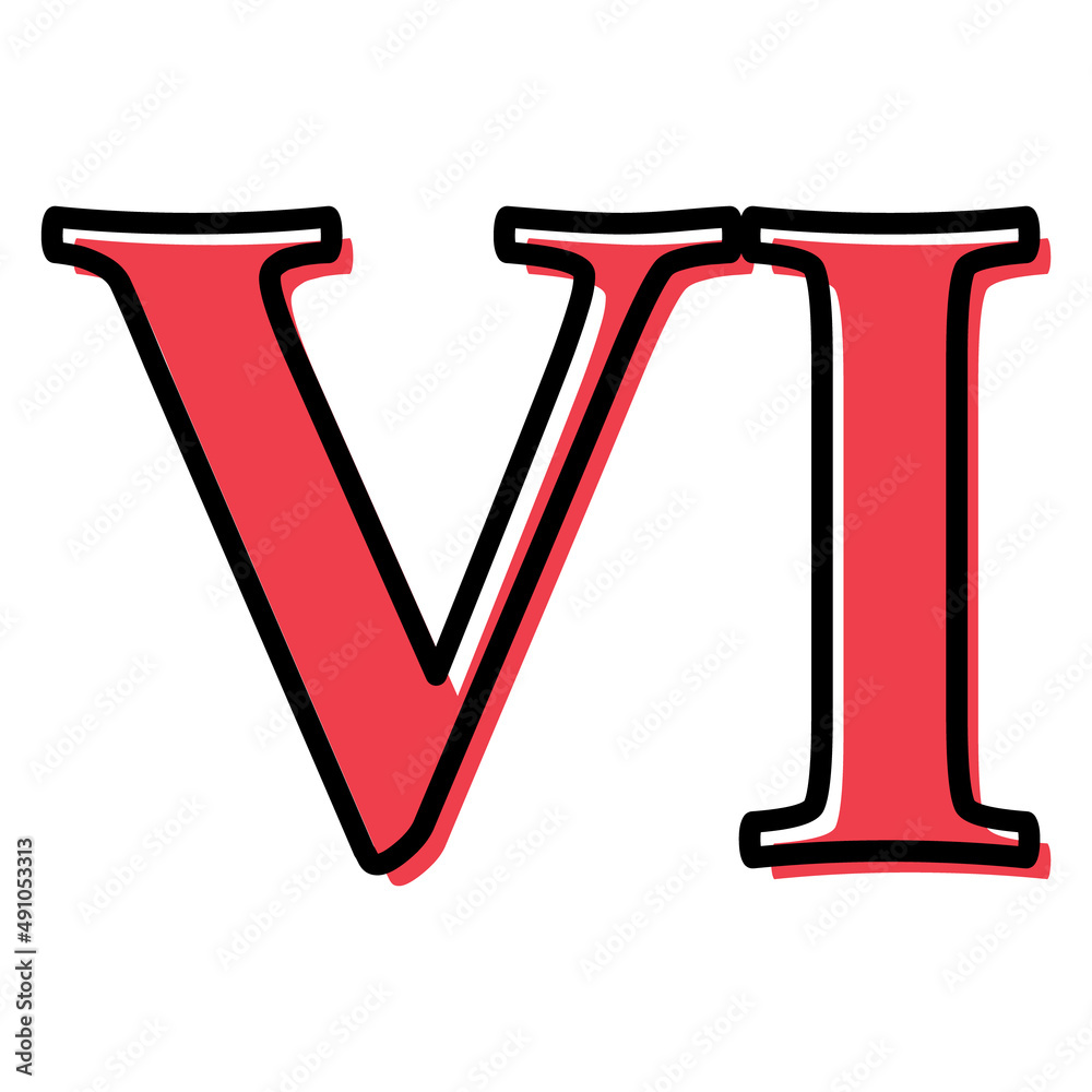 Roman numeral number icon, letter typography style sign, mathematics alphabet icon vector illustration Roman numeral number icon, letter typography style sign, mathematics alphabet icon vector illustration