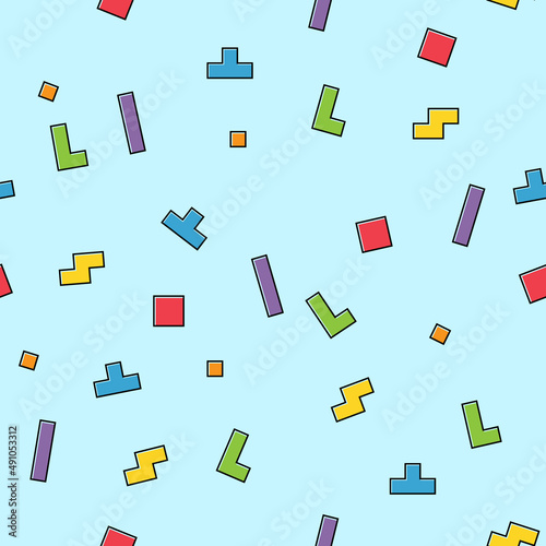 Color pixel design pattern, puzzle style pattern , logic fun game vector illustration