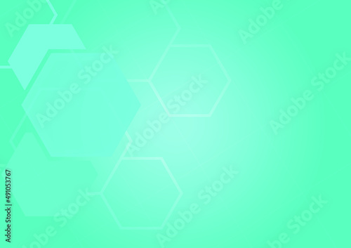 hexagon and the white line on the back with the blue background, copy space concept, geometric shapes