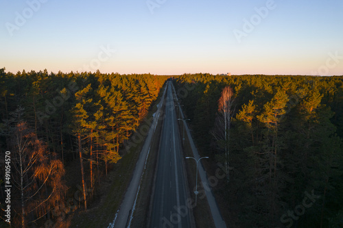 Drone photo of forests and groves in golden time © Defree