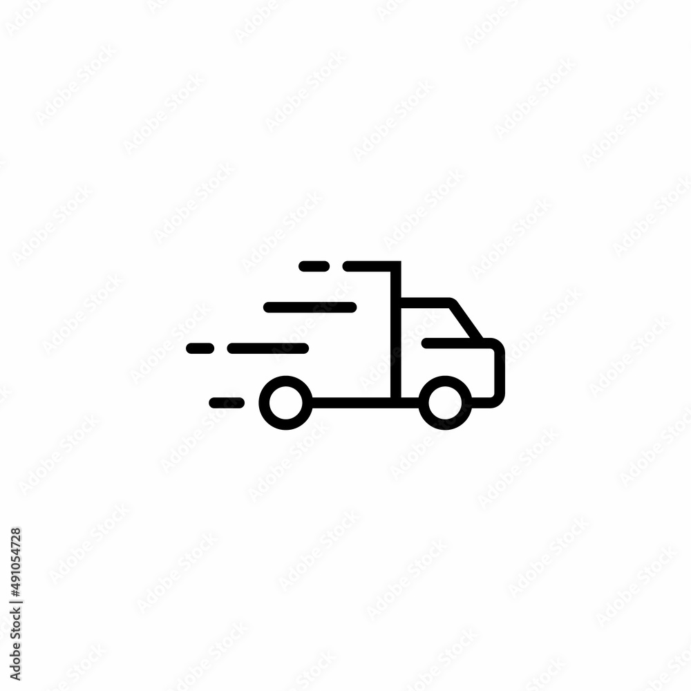 Delivery, Fast Truck Icon Vector in Line Style Delivery, Fast Truck Icon Vector in Line Style