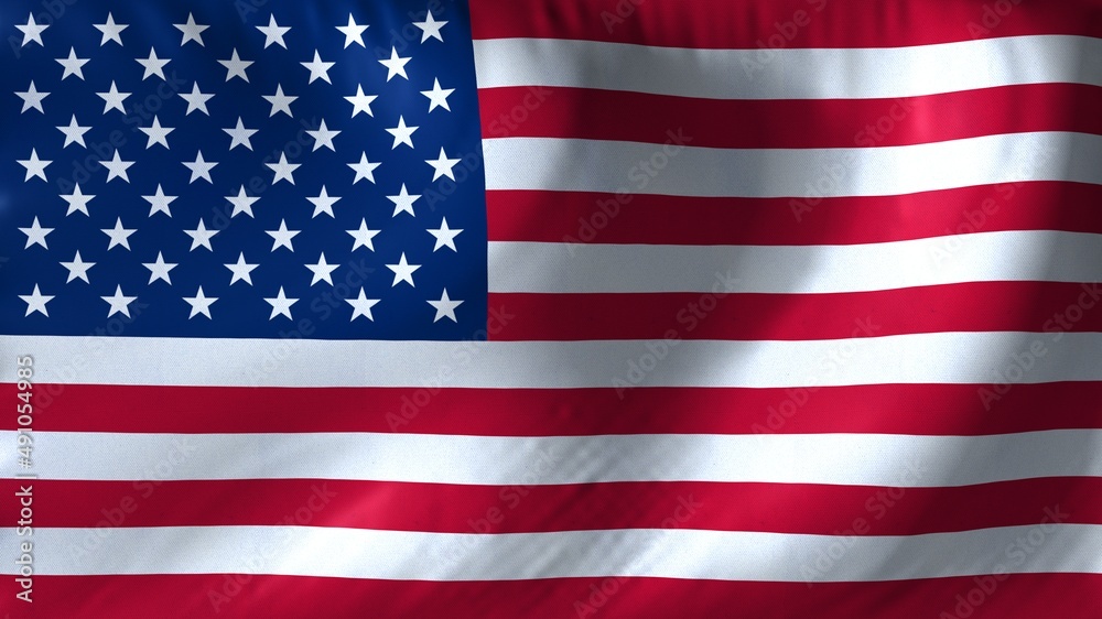 Naklejka premium National flag of United States of America. American flag waving against background.