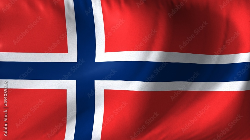 Fototapeta premium National flag of Norway. Norwegian flag waving against background.