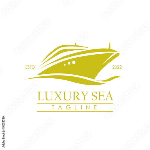 Logo design with luxury ship concept
