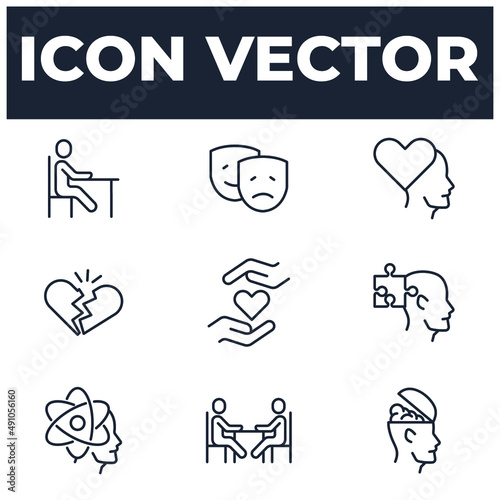 set of Psychology elements symbol template for graphic and web design collection logo vector illustration