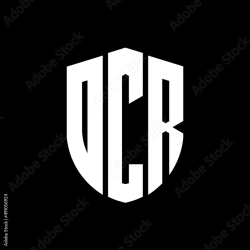 DCR letter logo design. DCR modern letter logo with black background. DCR creative  letter logo. simple and modern letter logo. vector logo modern alphabet font overlap style. Initial letters DCR  photo