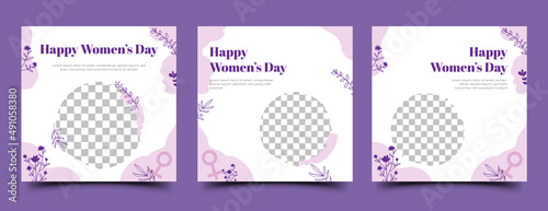 Women's day square banner template. Usable for social media post, card, and web.