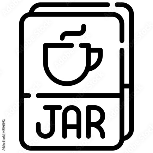 JAR line icon,linear,outline,graphic,illustration
