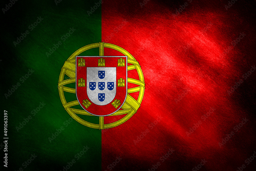 The portuguese flag in an old looking background The portuguese flag in an old looking background