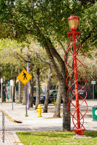 Historic street lamp in Overtown Miami photo