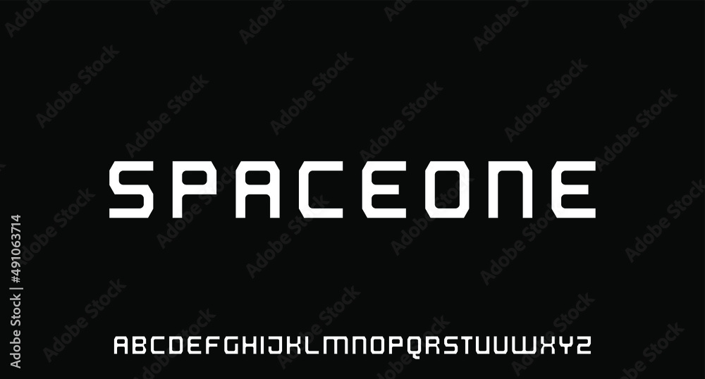 Fototapeta premium modern futuristic modern geometric font 