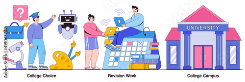College Choice, Campus, and Revision Week Illustrated Pack
