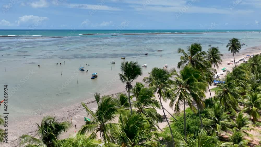 Patacho beach at Sao Miguel dos Milagres Alagoas Brazil. Northeast Brazil. Coral reefs natural pools. Miracle Route at Alagoas Brazil. Tropical travel destinations. Summer destinations. 